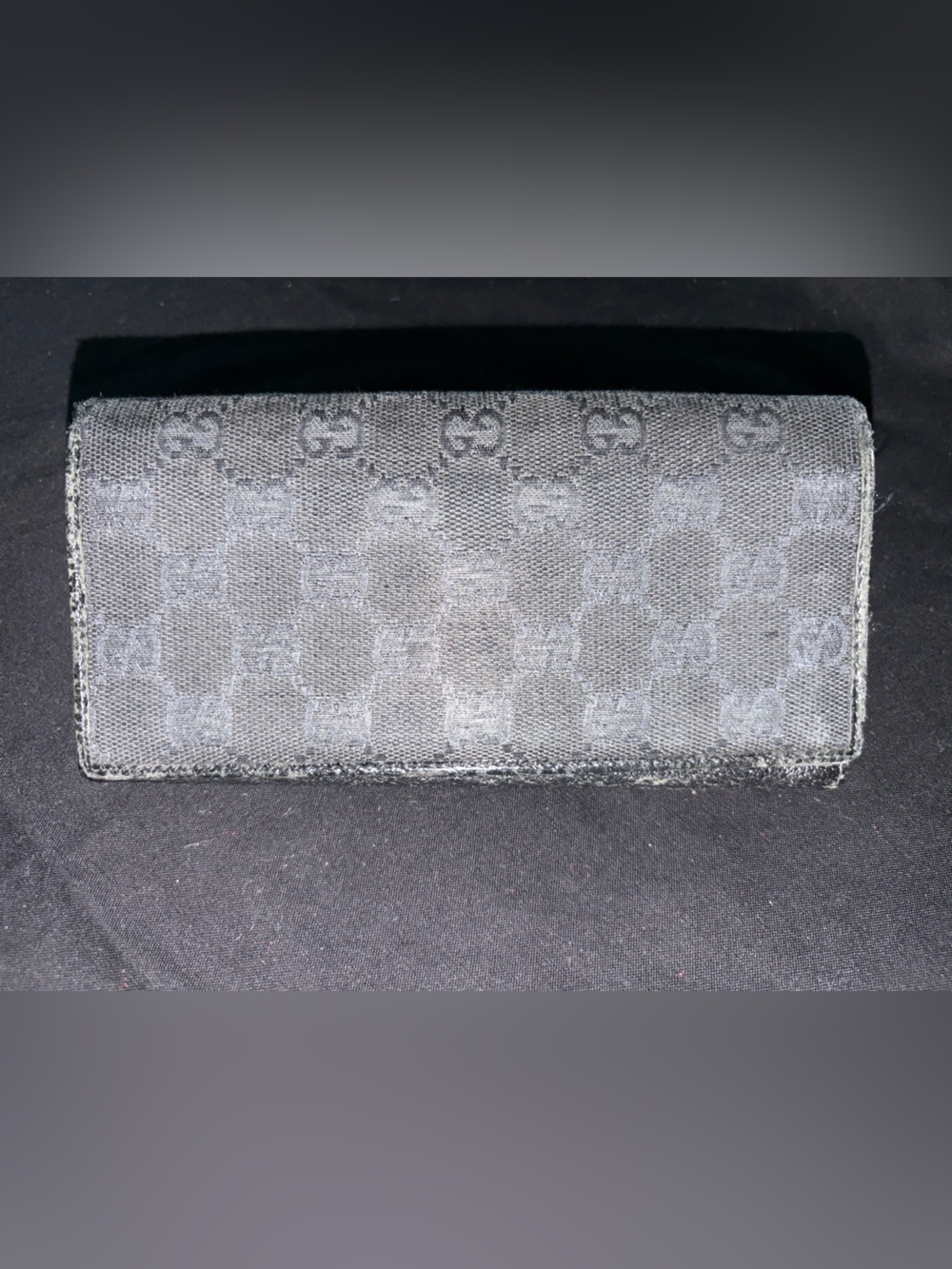 Gucci Black GG Monogram Continental Wallet